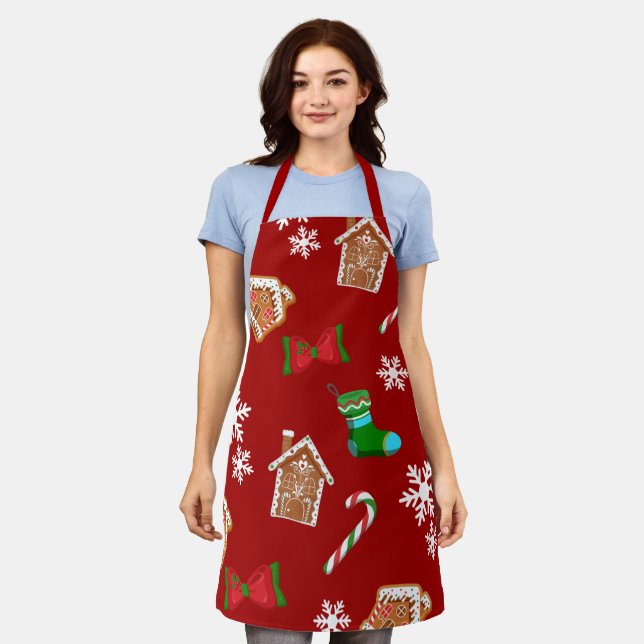 Christmas Pattern Apron (Worn)