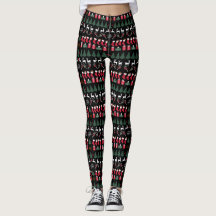 Christmas Pattern Black Leggings