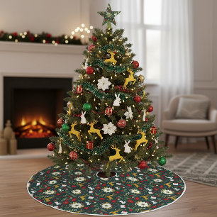 Christmas pattern    brushed polyester tree skirt