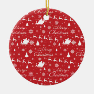Christmas pattern ceramic ornament
