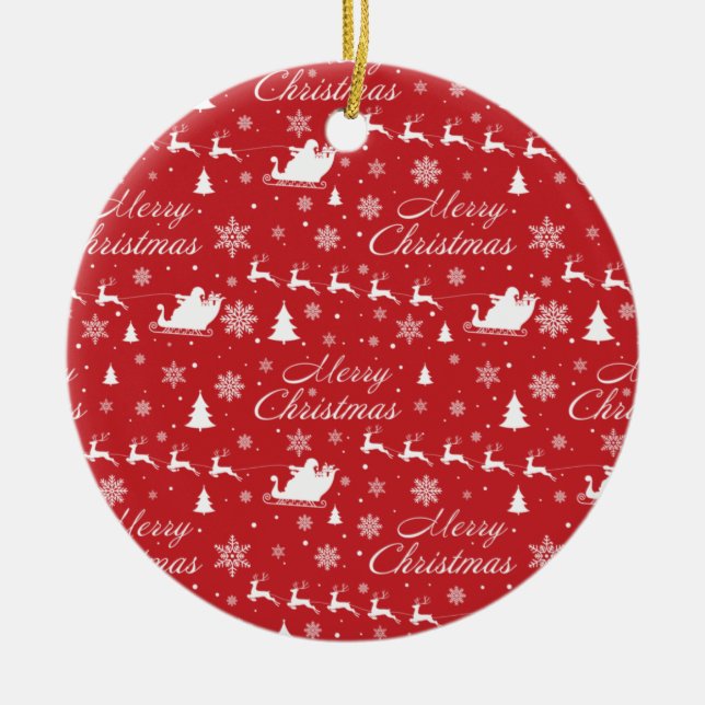 Christmas pattern ceramic ornament (Front)