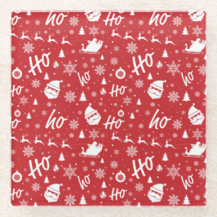 Christmas pattern copy glass coaster