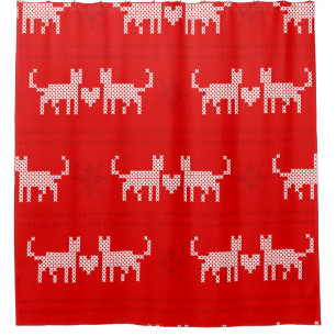 Christmas pattern cross-stitch cats in love with s