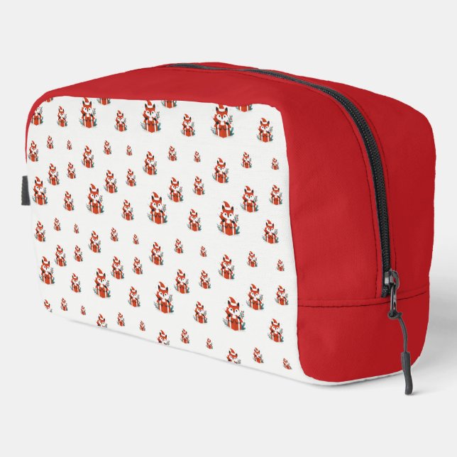 Christmas pattern - Cute red fox seamless pattern Dopp Kit (Right Corner)