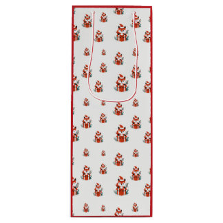 Christmas pattern - Cute red fox seamless pattern Wine Gift Bag