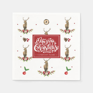 Christmas Pattern Deer Personalized Company Napkin