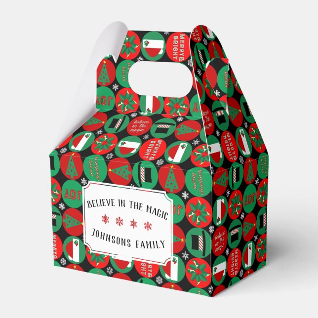 Christmas Pattern Favor Box (Front Side)
