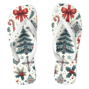 Christmas Pattern Flip Flops
