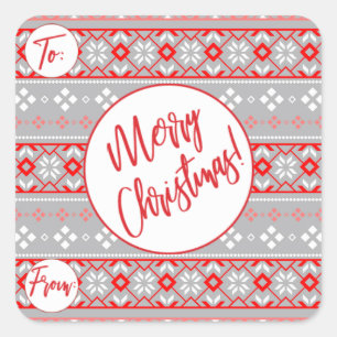 Christmas Pattern Gift Stickers
