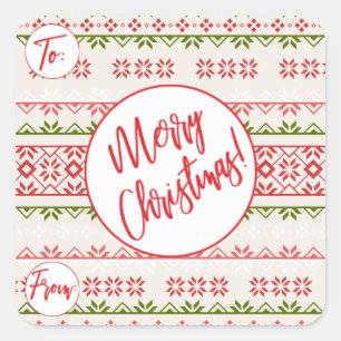Christmas Pattern Gift Stickers