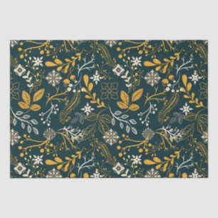 Christmas Pattern gold and white Tissue Paper