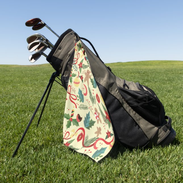 Christmas Pattern Golf Towel (Green)