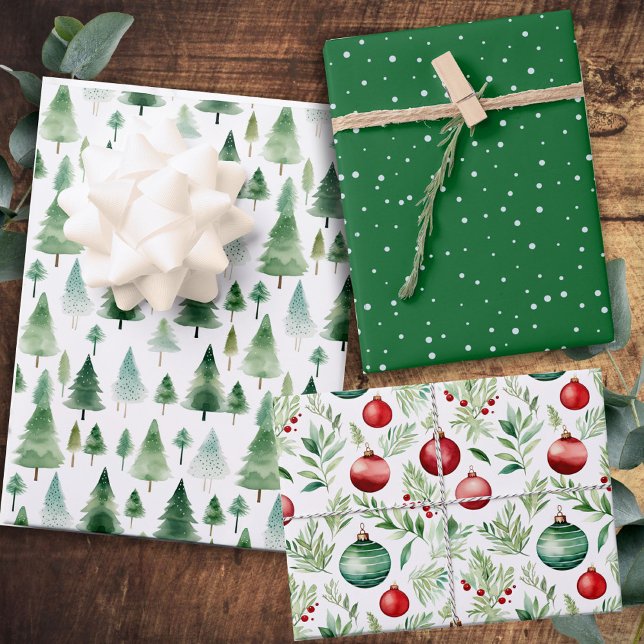 Christmas Pattern Green Red  Wrapping Paper Sheet (Creator Uploaded)