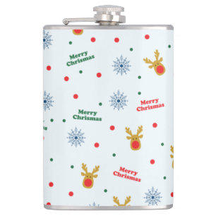 Christmas pattern hip flask