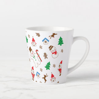 Christmas pattern icon santa tree happy gift latte mug