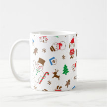 Christmas pattern icon santa tree happy gift Mug