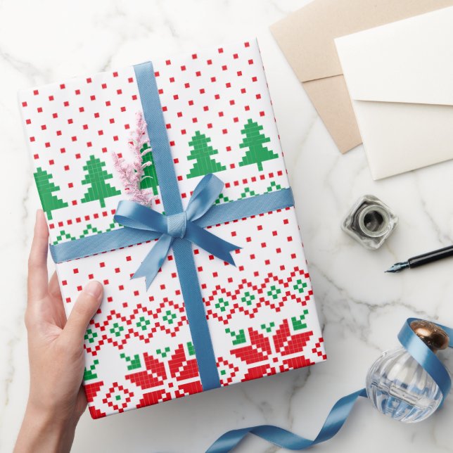 Christmas Pattern Illustration Wrapping Paper (Gifting)