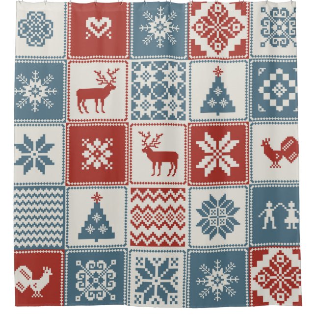 Christmas pattern in patchwork style. Traditional  (Front)