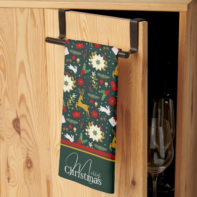 Christmas pattern    kitchen towel (Thirds Fold)
