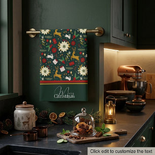 Christmas pattern kitchen towel
