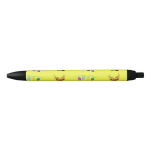 Christmas pattern on yellow black ink pen