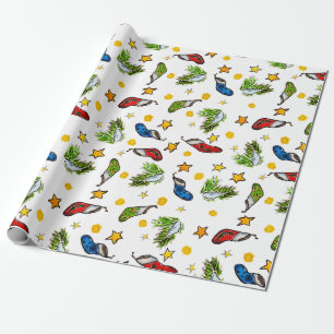Christmas pattern ornament sumie wrapping paper