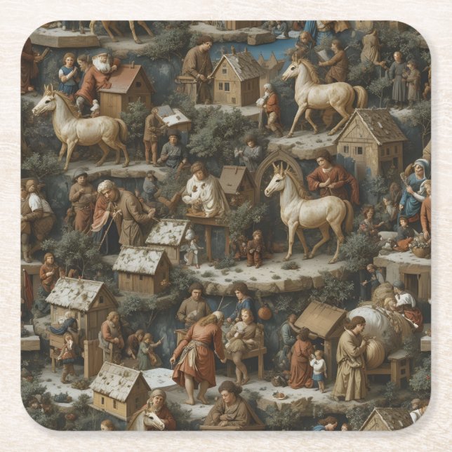 Christmas Pattern  Paper Coaster (Front)