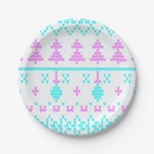 Christmas pattern paper plate