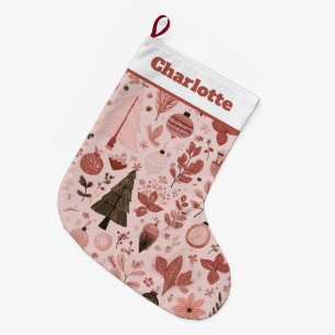 Christmas Pattern Photo   Pink Christmas Stocking
