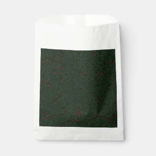 Christmas Pattern Pine Needles and Red Berries Favour Bag