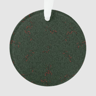 Christmas Pattern Pine Needles and Red Berries Ornament