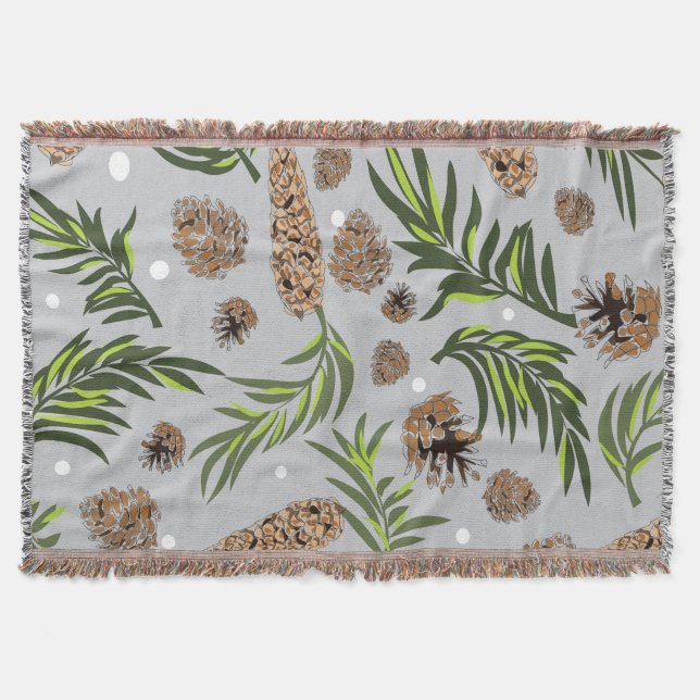 Christmas Pattern, Pine Snow 10 Throw Blanket (Front)