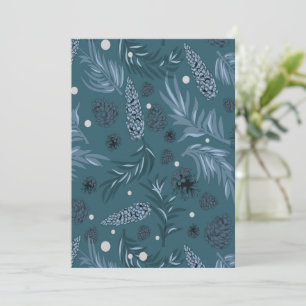 Christmas Pattern, Pine Snow 12 Thank You Card