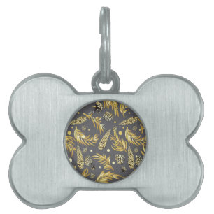 Christmas Pattern, Pine Snow 2 Pet ID Tag