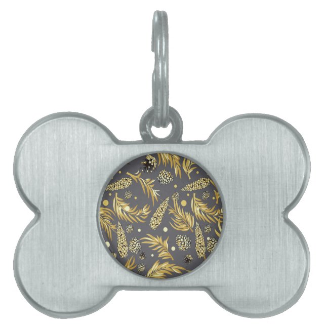 Christmas Pattern, Pine Snow 2 Pet ID Tag (Front)
