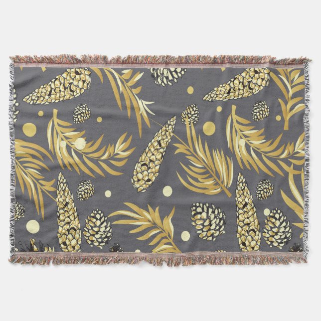 Christmas Pattern, Pine Snow 2 Throw Blanket (Front)