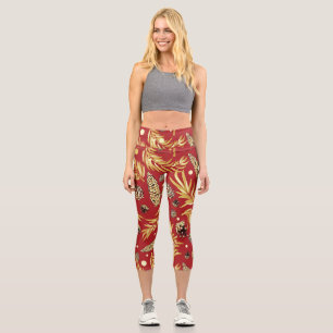 Christmas Pattern, Pine Snow 3 Capri Leggings