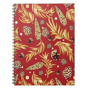 Christmas Pattern, Pine Snow 3 Notebook