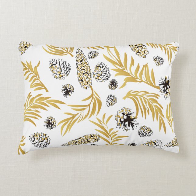 Christmas Pattern, Pine Snow 5 Accent Pillow (Front)