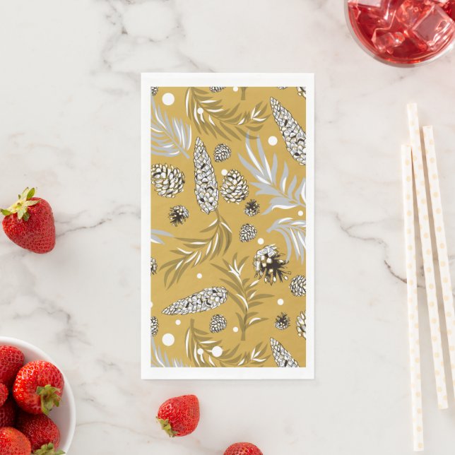 Christmas Pattern, Pine Snow 6 Napkin (Insitu)