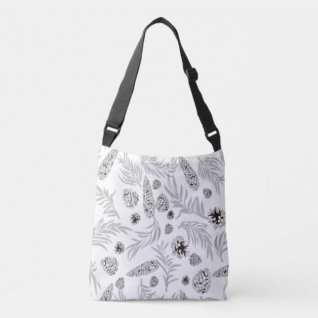 Christmas Pattern, Pine Snow 7 Crossbody Bag (Front)