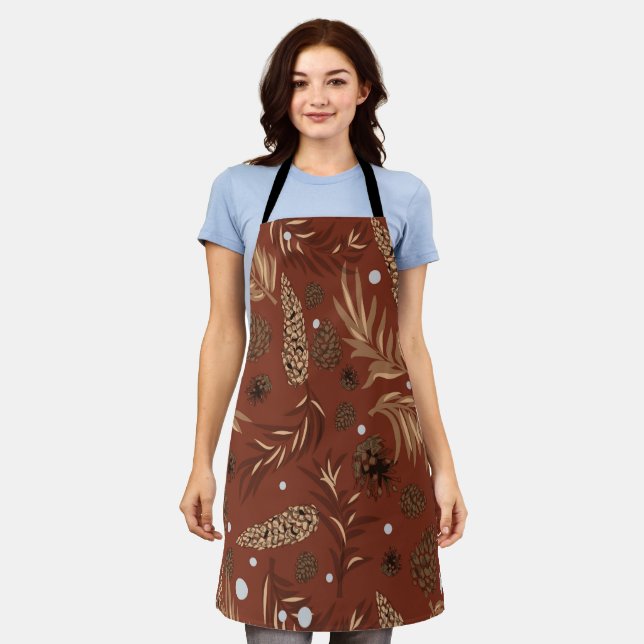 Christmas Pattern, Pine Snow 8 Apron (Worn)