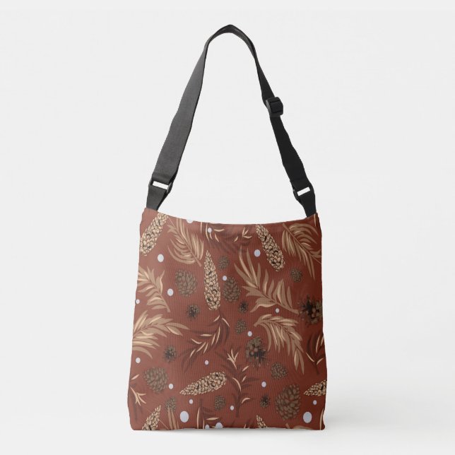 Christmas Pattern, Pine Snow 8 Crossbody Bag (Front)