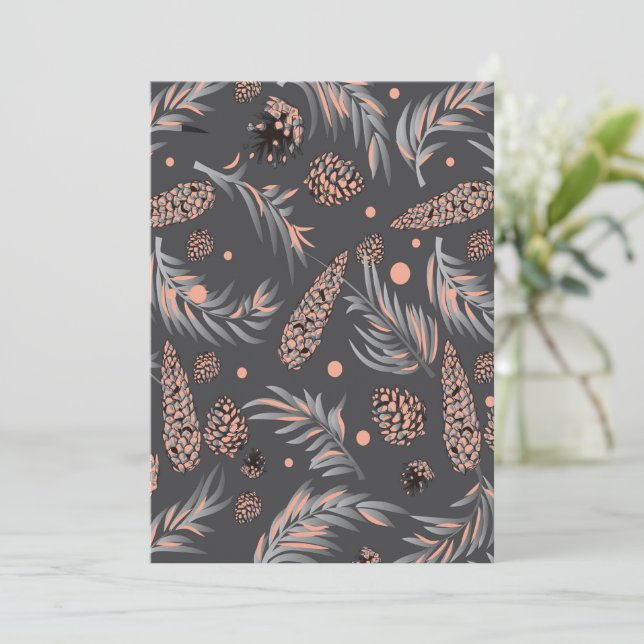 Christmas Pattern, Pine Snow Card (Standing Front)