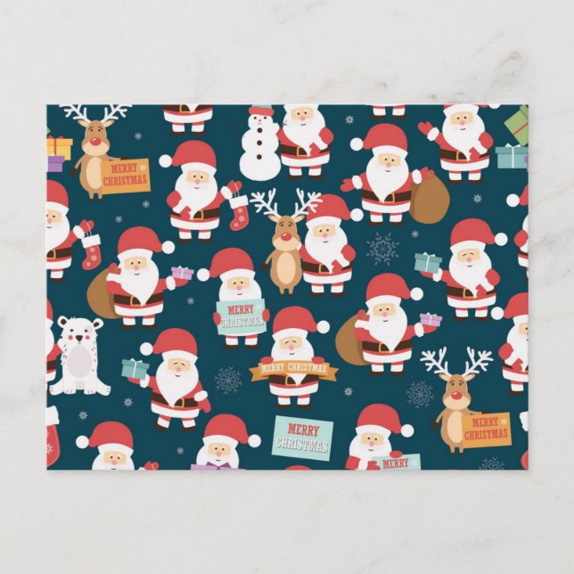 Christmas pattern postcard (Front)