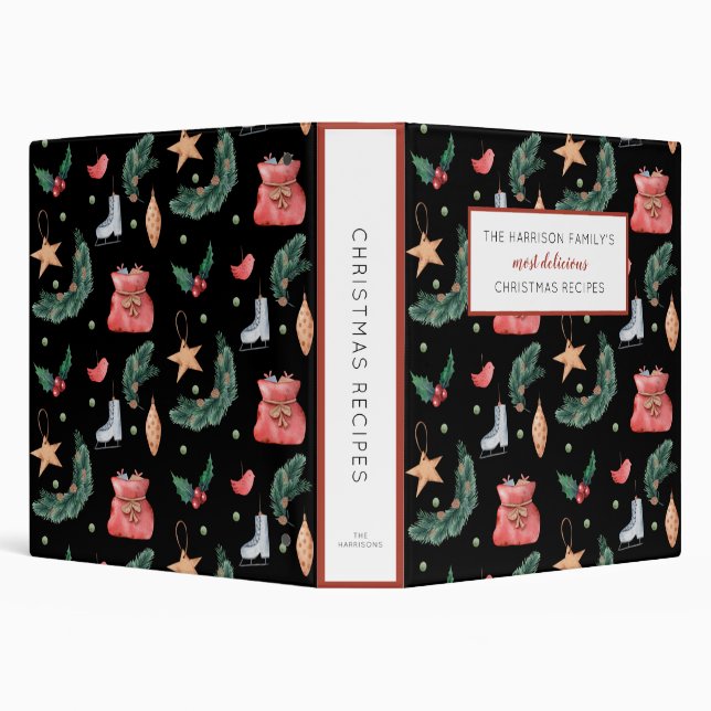 Christmas Pattern Recipe  Binder (Background)