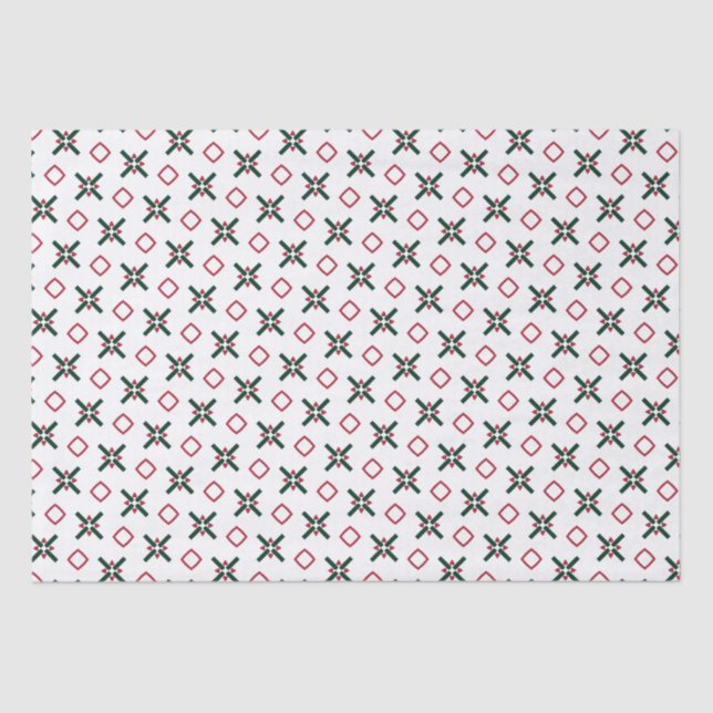 Christmas Pattern Red White and Green Tissue Paper (Front)