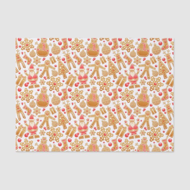 Christmas Pattern-Santa Claus Tree Rudolph Snowman Tissue Paper (Front)