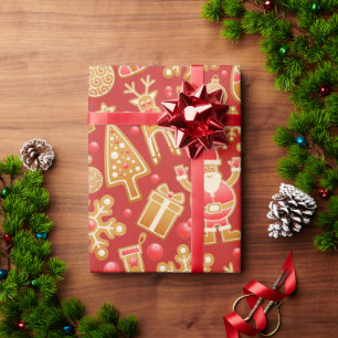 Christmas Pattern-Santa Claus Tree Rudolph Snowman Wrapping Paper
