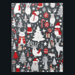 Christmas pattern snowman santa trees grey decor notebook<br><div class="desc">Christmas decor snowman Christmas trees Christmas ornaments lovely snowmen lovely cute Christmas pattern looks great for the holiday season for gifting and and room decor. Great on gift wrapping paper gift boxes gift wrapping sheets. Lovely design for home decor ornaments Christmas tree decor cute design for anything you need about...</div>